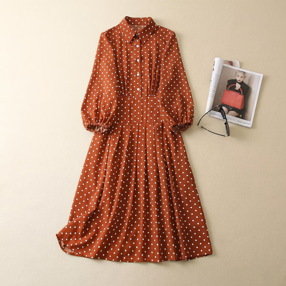 Caramel polka best sale dot dress