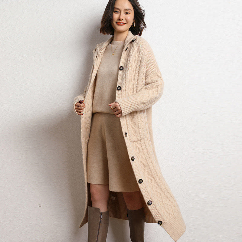 Cashmere chunky knit cardigan