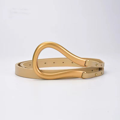 Chic horseshoe buckle leather belt