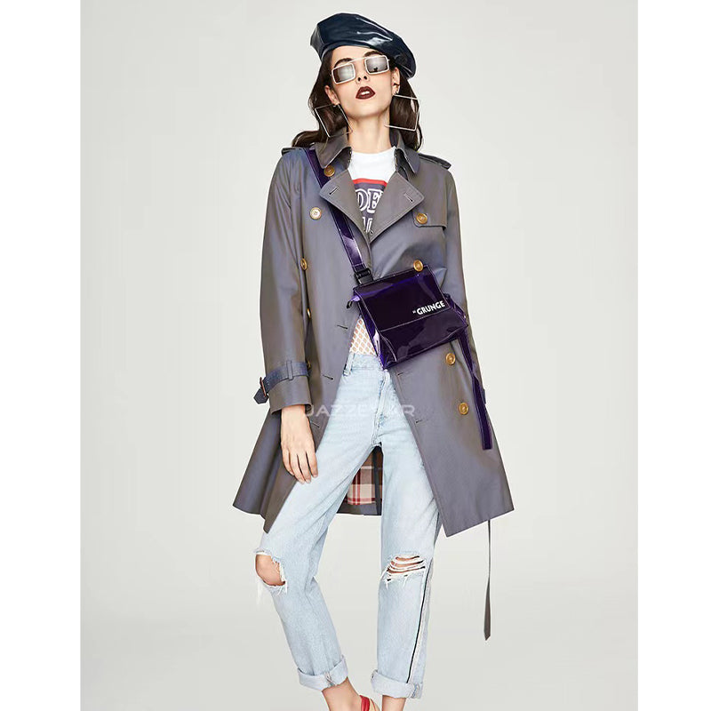 Double breasted trench coat