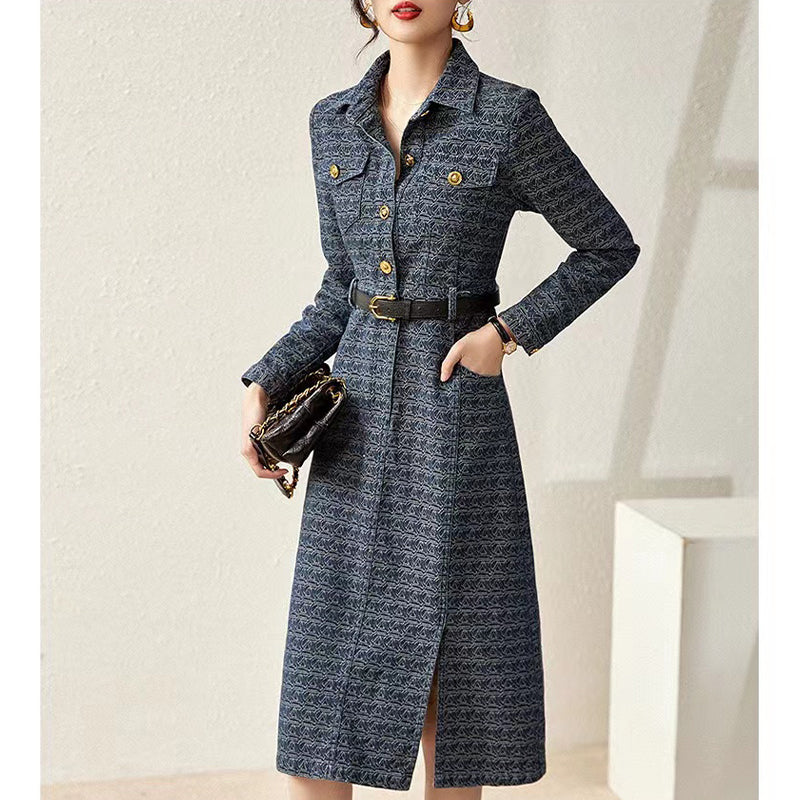 Jacquard denim dress