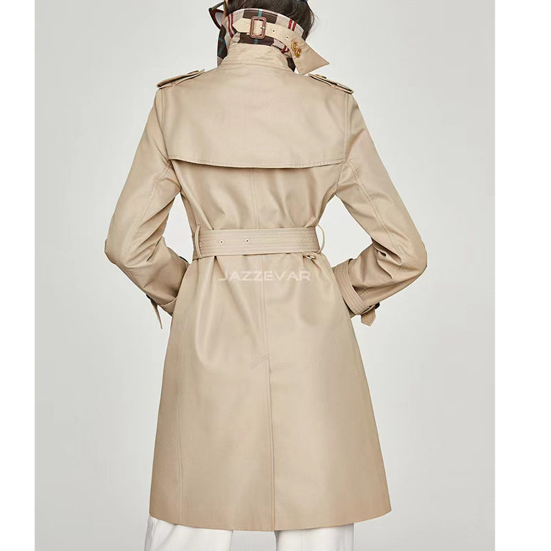 Double breasted trench coat