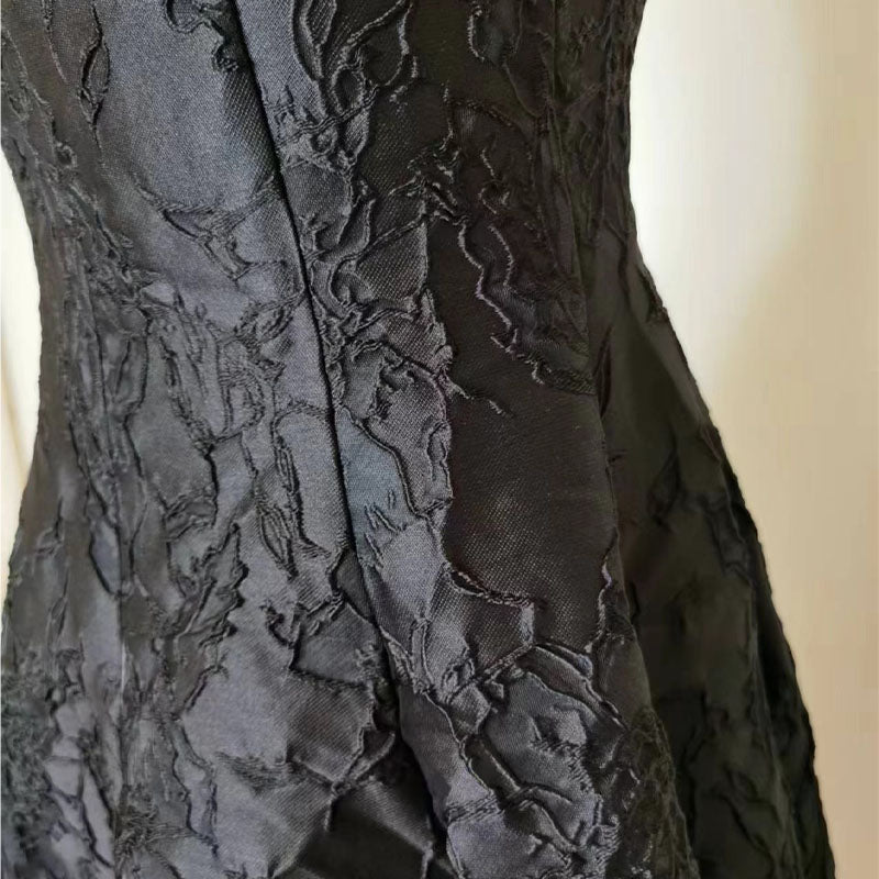 Black imported jacquard dress