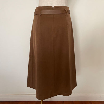 Camel wool A line midi skirt