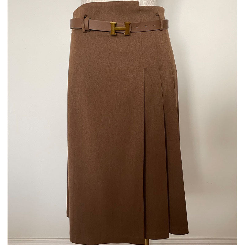 Long camel shop wool skirt