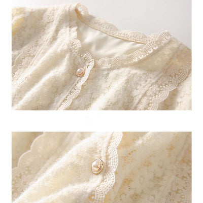 Puff sleeve lace top