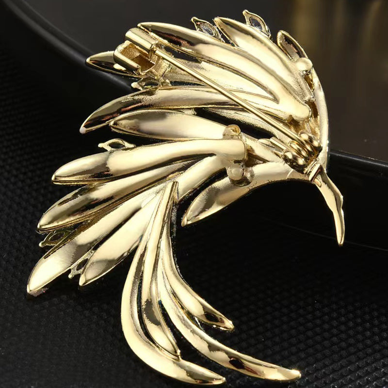 Vintage Enamel Gradient Phoenix Brooch