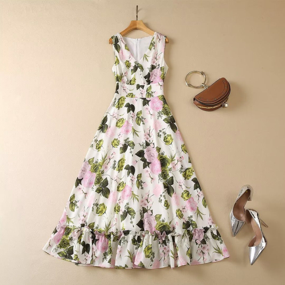 Romantic floral maxi dress