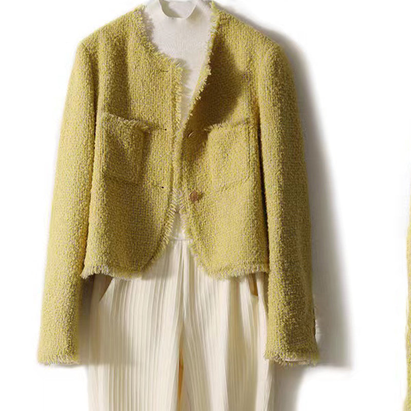 Yellow tweed jacket